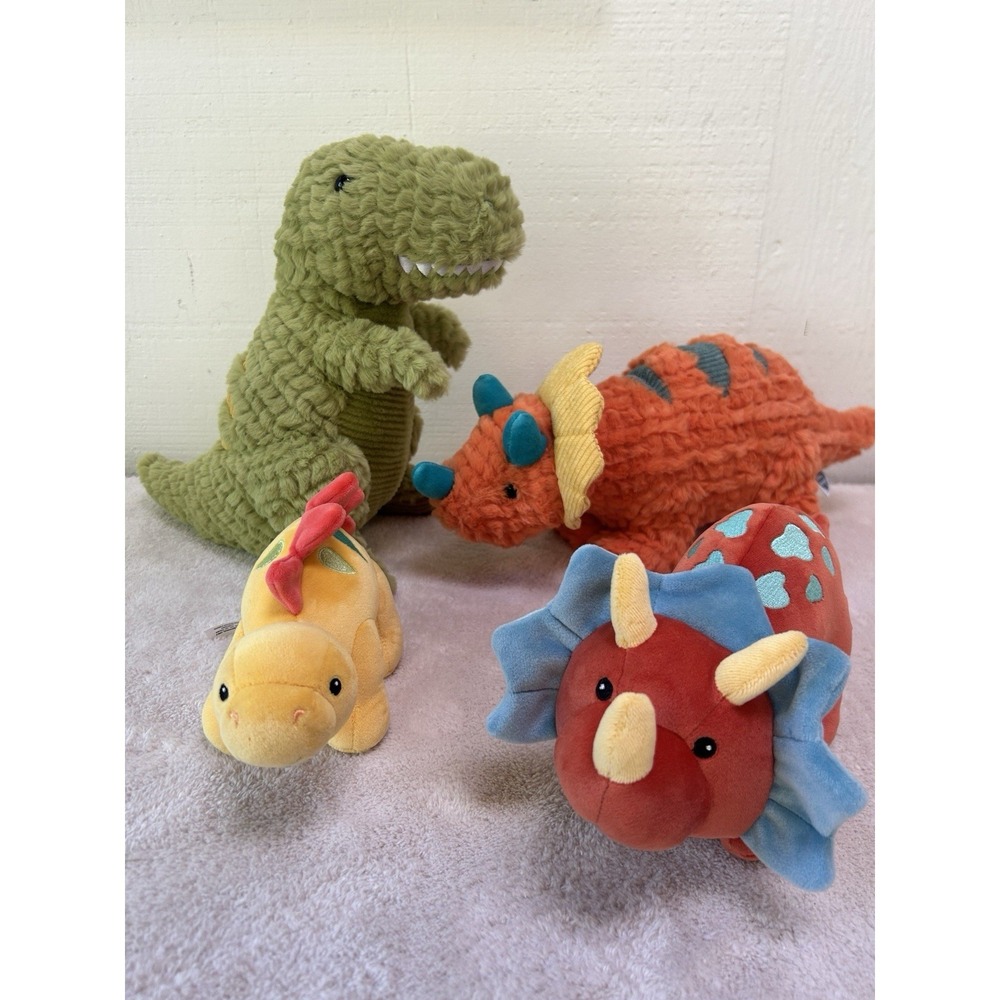 Lot of 4 Mary Meyer Dinosaur Plushes‎ Stuffed Animal Toys NWOT Fabfuzz Smoothies